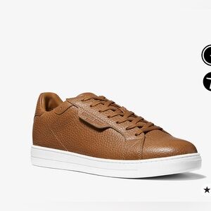 NEW Michael Kors Men’s Keating Pebbled Leather Sneakers – Size 9 (Brown) – NIB